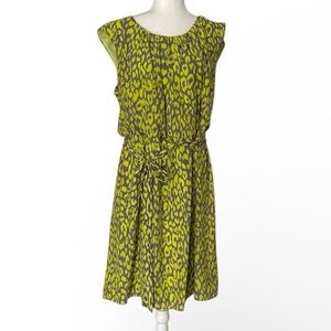 Robbie Bee Green Animal Print Sleeveless Dress 18W